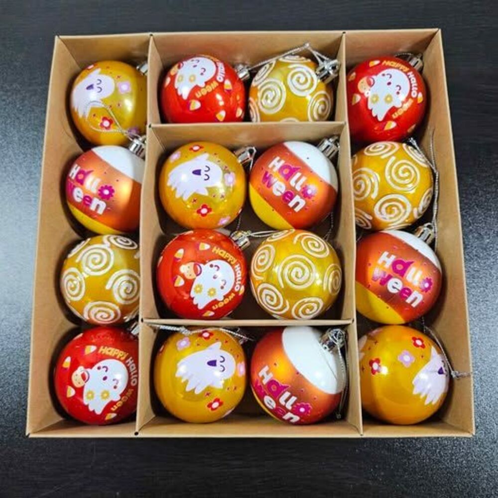 Orange + Yellow + Gold Halloween Ornament Set | Like New